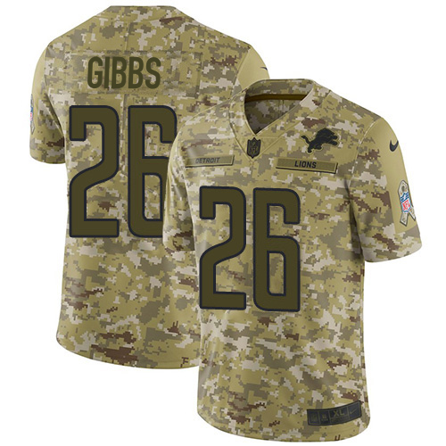 Lions #26 Jahmyr Gibbs Camo Men's Stitched Limited 2018 Salute To Service Jersey cheap jerseys for sale - CheapJerseys.Shop