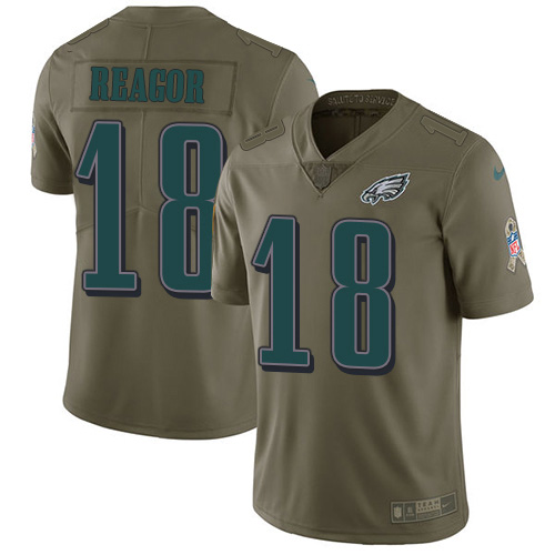 Philadelphia Eagles #18 Jalen Reagor Olive Men's Stitched Limited 2017 Salute To Service Jersey Men's cheap jerseys for sale - CheapJerseys.Shop