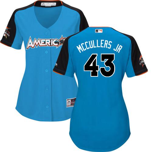 Houston Astros #43 Lance McCullers Blue 2017 All-Star American League Women's Stitched Jersey Womens cheap jerseys for sale - CheapJerseys.Shop
