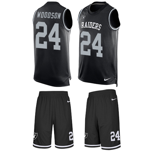 Raiders #24 Charles Woodson Black Team Color Men's Stitched Limited Tank Top Suit Jersey cheap jerseys for sale - CheapJerseys.Shop