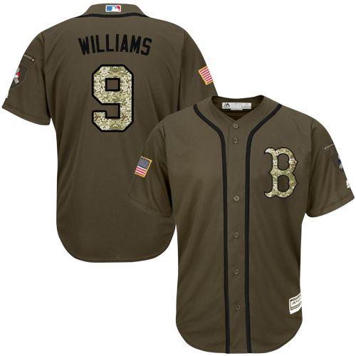Boston Red Sox #9 Ted Williams Green Salute to Service Stitched Youth Jersey Youth cheap jerseys for sale - CheapJerseys.Shop