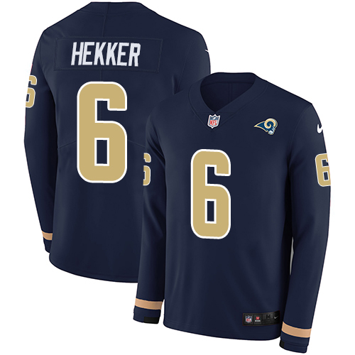 Los Angeles Rams #6 Johnny Hekker Navy Blue Team Color Men's Stitched Limited Therma Long Sleeve Jersey Men's cheap jerseys for sale - CheapJerseys.Shop
