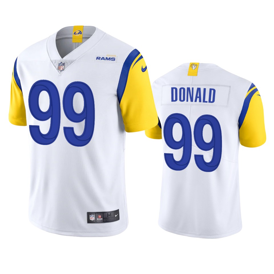 Los Angeles Rams #99 Aaron Donald Men's Alternate Vapor Limited Jersey - White cheap jerseys for sale - CheapJerseys.Shop