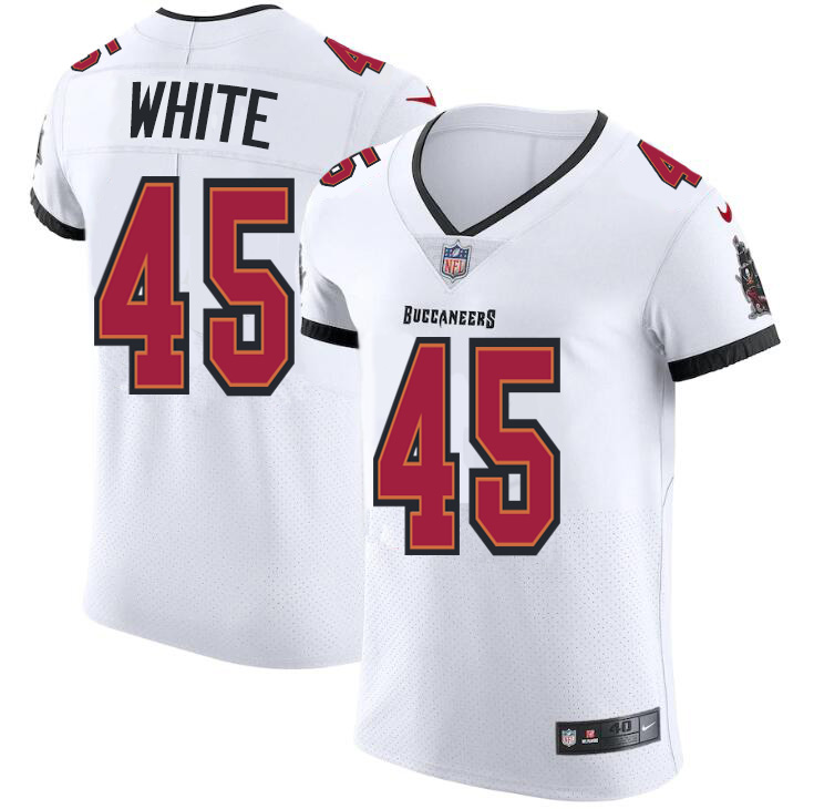 Tampa Bay Buccaneers #45 Devin White Men's White Vapor Elite Jersey cheap jerseys for sale - CheapJerseys.Shop