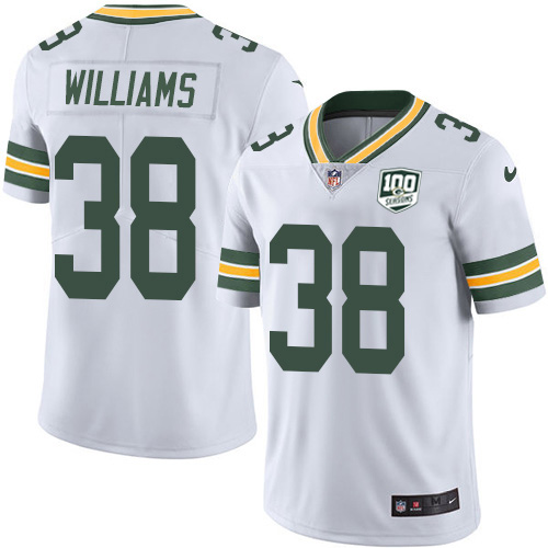 Green Bay Packers #38 Tramon Williams White Men's 100th Season Stitched Vapor Untouchable Limited Jersey Men's cheap jerseys for sale - CheapJerseys.Shop