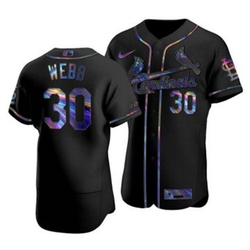St. Louis St.Louis Cardinals #30 Tyler Webb Men's Iridescent Holographic Collection Jersey - Black Men's cheap jerseys for sale - CheapJerseys.Shop