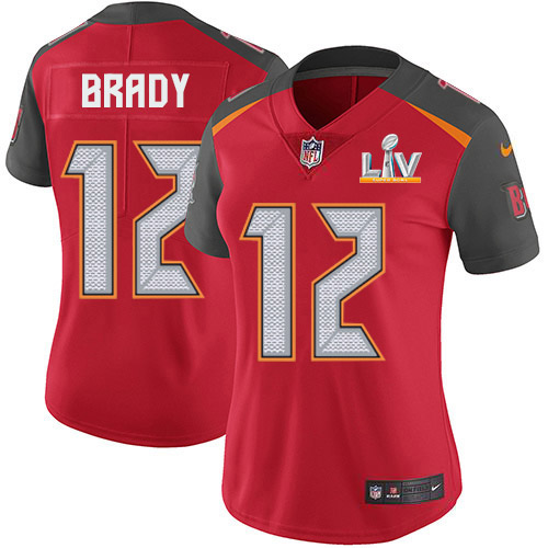 Buccaneers #12 Tom Brady Red Team Color Women's Super Bowl LV Bound Stitched Vapor Untouchable Limited Jersey cheap jerseys for sale - CheapJerseys.Shop