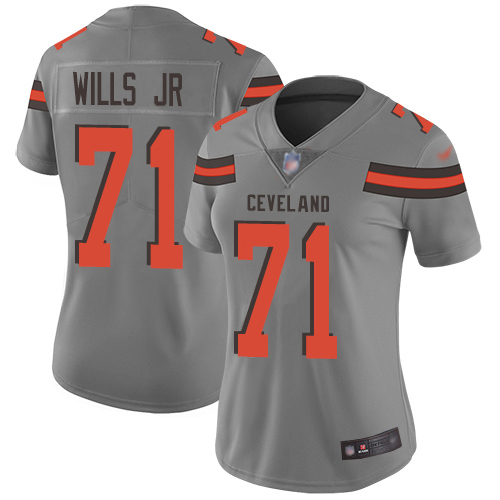 Cleveland Browns #71 Jedrick Wills JR Gray Women's Stitched Limited Inverted Legend Jersey Womens cheap jerseys for sale - CheapJerseys.Shop