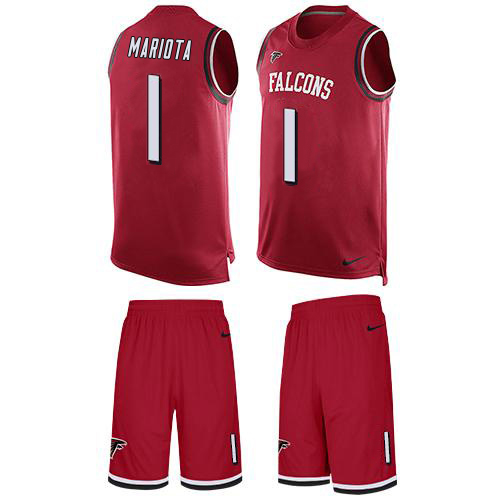 Falcons #1 Marcus Mariota Red Team Color Men's Stitched Limited Tank Top Suit Jersey cheap jerseys for sale - CheapJerseys.Shop