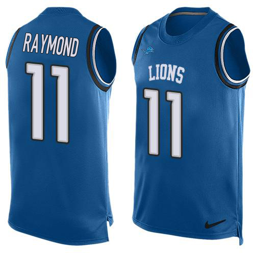 Lions #11 Kalif Raymond Blue Team Color Men's Stitched Limited Tank Top Jersey cheap jerseys for sale - CheapJerseys.Shop