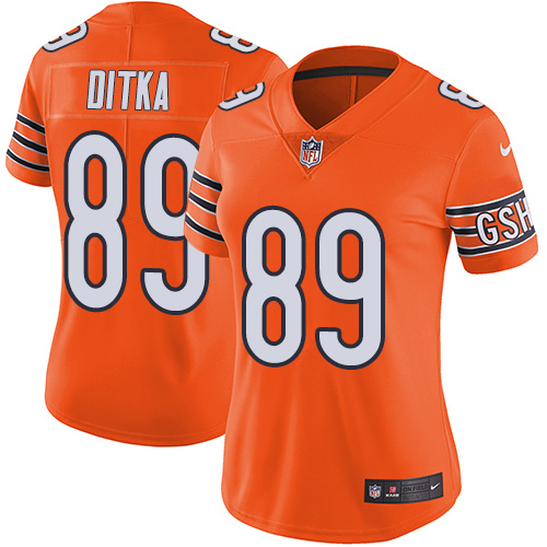 Bears #89 Mike Ditka Orange Women's Stitched Limited Rush Jersey cheap jerseys for sale - CheapJerseys.Shop