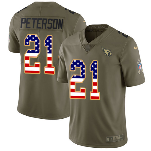 Cardinals #21 Patrick Peterson Olive/USA Flag Youth Stitched Limited 2017 Salute To Service Jersey cheap jerseys for sale - CheapJerseys.Shop