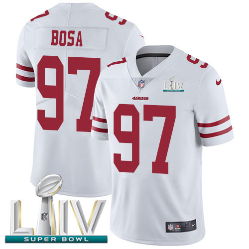 49ers #97 Nick Bosa White Super Bowl LIV 2020 Men's Stitched Vapor Untouchable Limited Jersey cheap jerseys for sale - CheapJerseys.Shop
