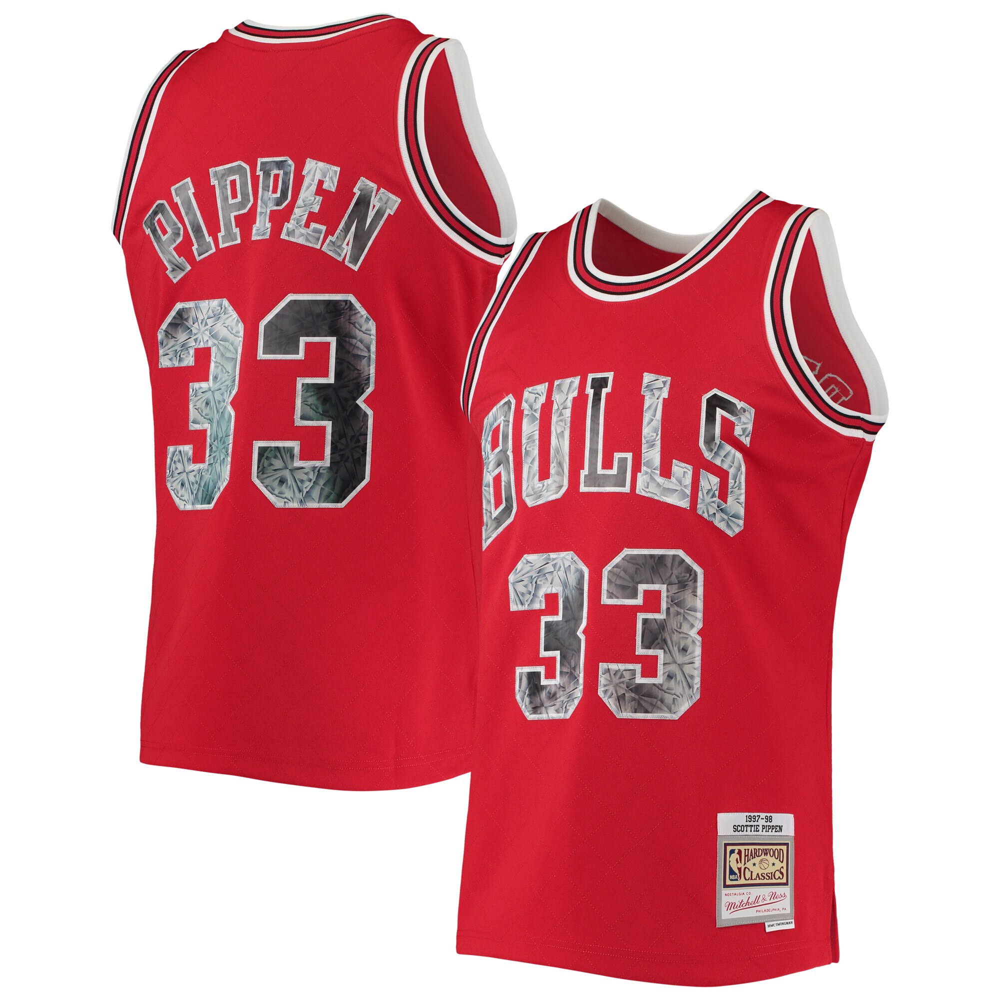 Scottie Pippen Chicago Bulls Mitchell & Ness 1997\/98 Hardwood Classics 75th Anniversary Diamond Swingman Jersey - Red cheap jerseys for sale - CheapJerseys.Shop