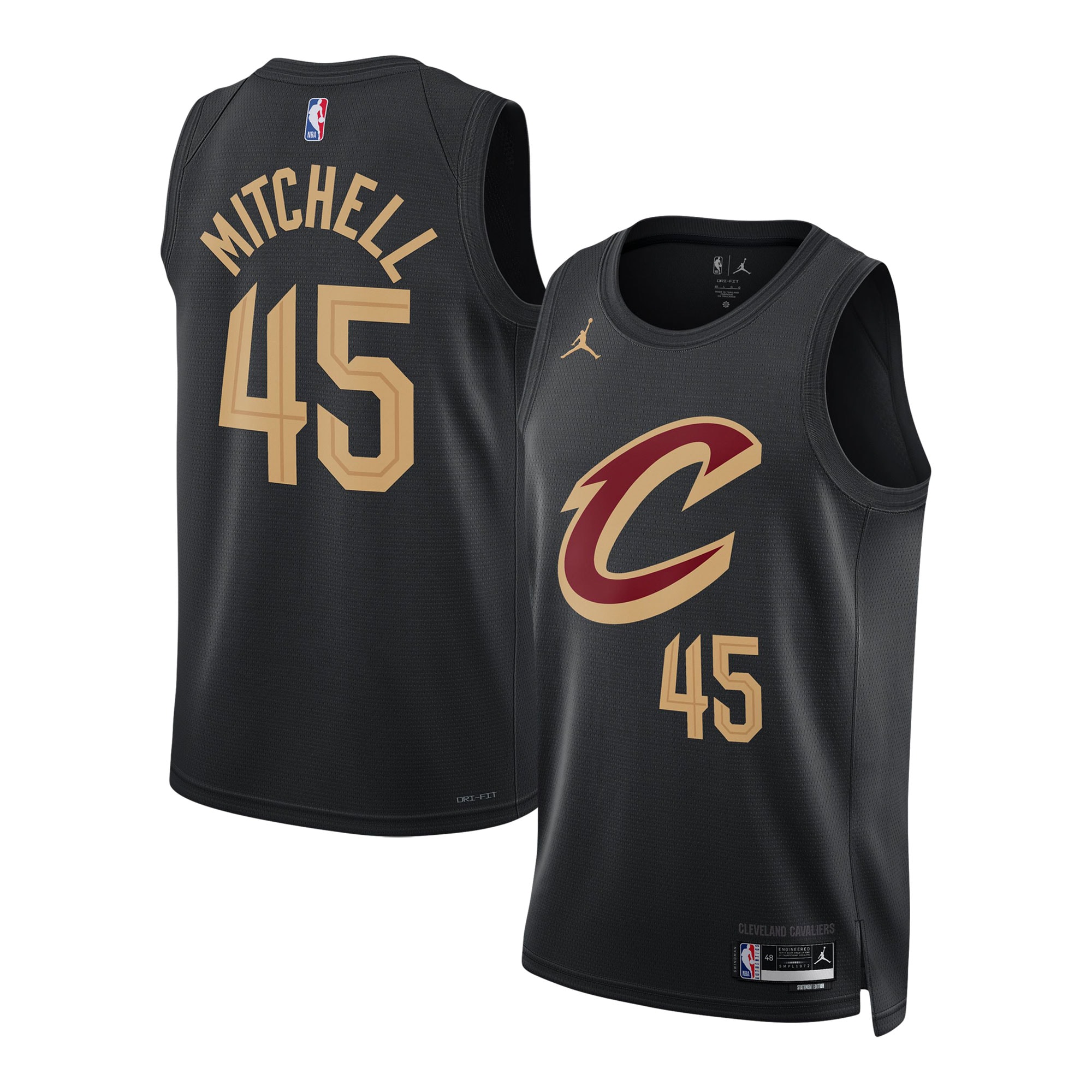 Donovan Mitchell Cleveland Cavaliers Jordan Brand Unisex Swingman Jersey - Statement Edition - Black cheap jerseys for sale - CheapJerseys.Shop