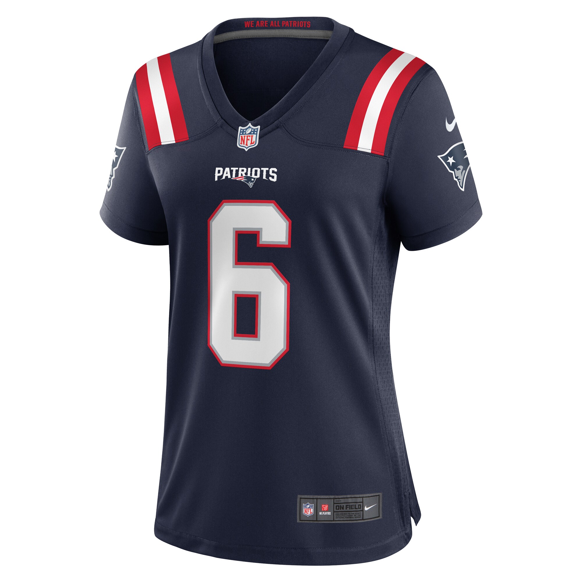 Christian Gonzalez New England Patriots Women's Team Game Jersey - Navy cheap jerseys for sale - CheapJerseys.Shop