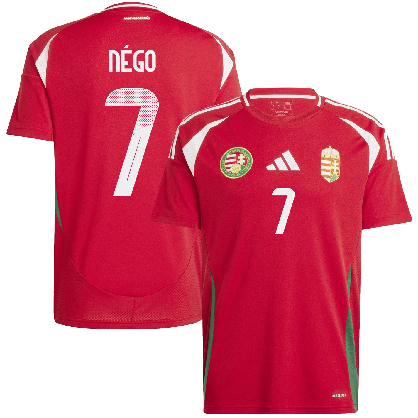 Loïc Négo 7 Hungary National Team 2024/25 Home Men Jersey - Red cheap jerseys for sale - CheapJerseys.Shop