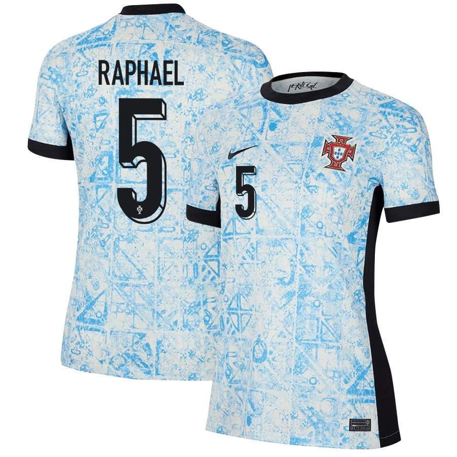 Raphaël Guerreiro 5 Portugal National Team 2024/25 Away WOMEN Jersey - Cream/Blue cheap jerseys for sale - CheapJerseys.Shop