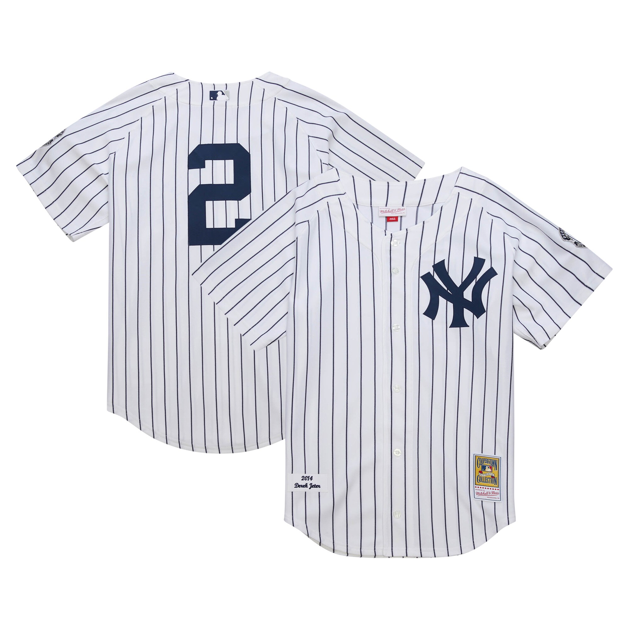 Derek Jeter New York Yankees Mitchell & Ness 2014 Cooperstown Collection Authentic Throwback Jersey - White cheap jerseys for sale - CheapJerseys.Shop
