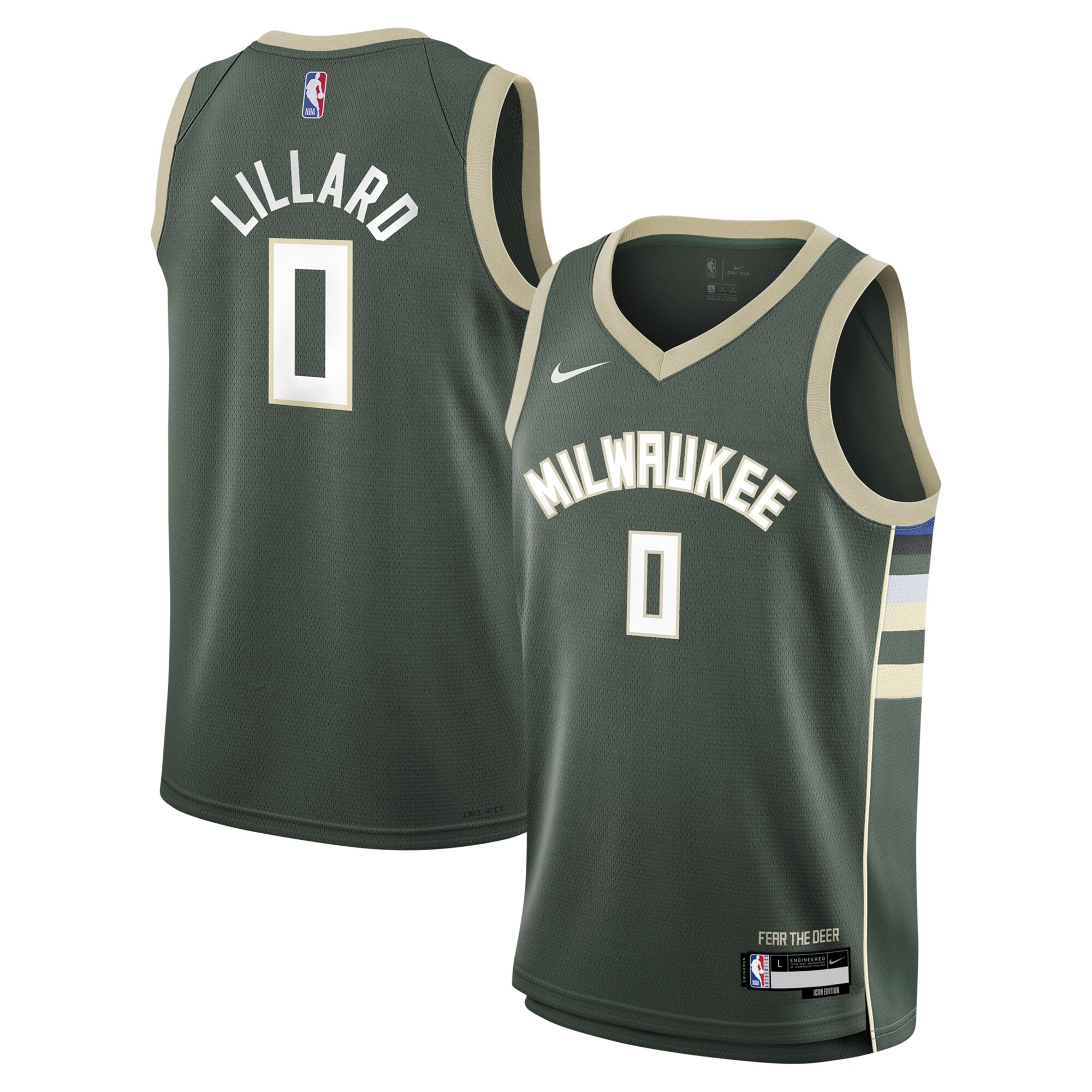 Damian Lillard Milwaukee Bucks Youth Swingman Jersey - Icon Edition - Hunter Green cheap jerseys for sale - CheapJerseys.Shop