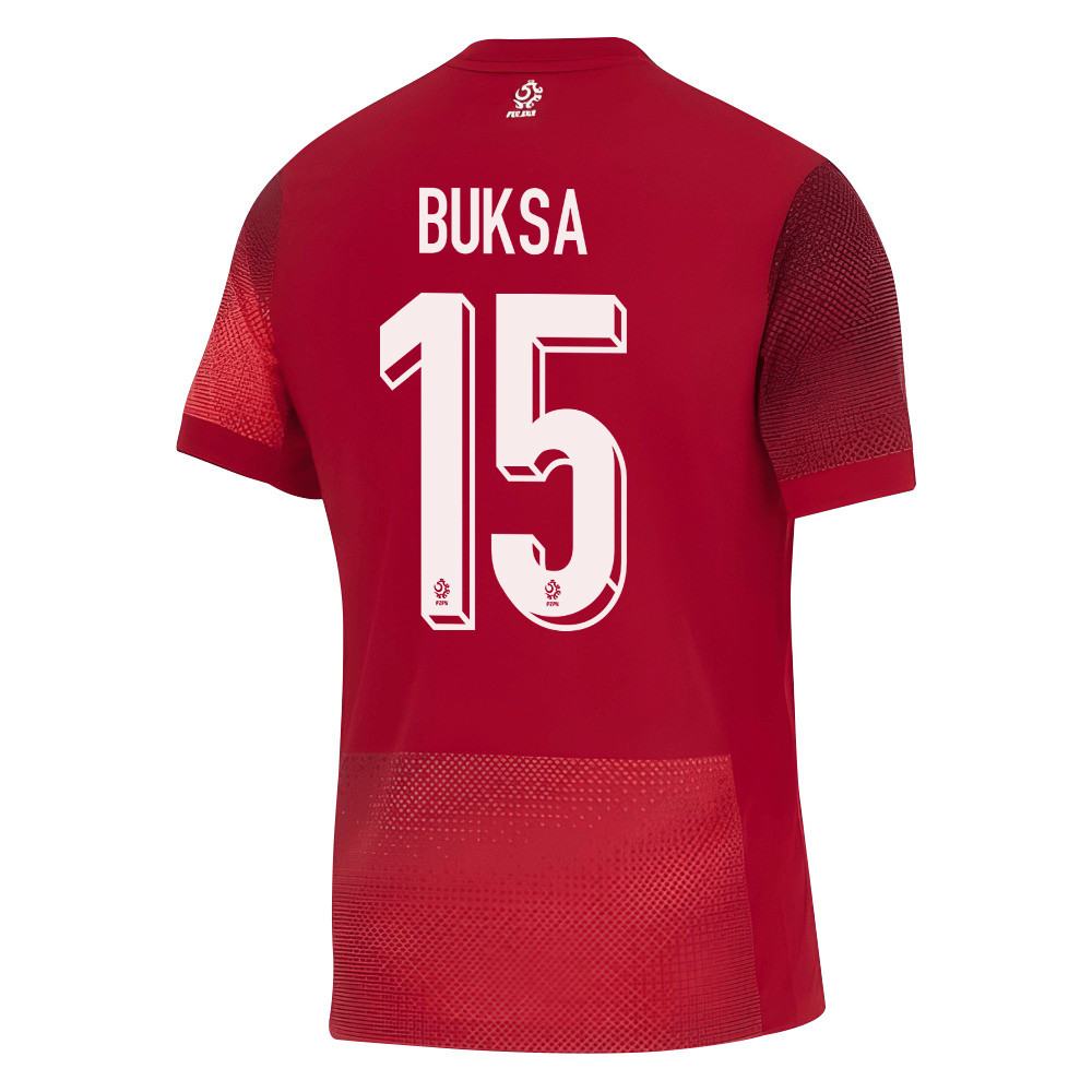 Adam Buksa 15 Poland National Team 2024/25 Away Men Jersey - Red cheap jerseys for sale - CheapJerseys.Shop