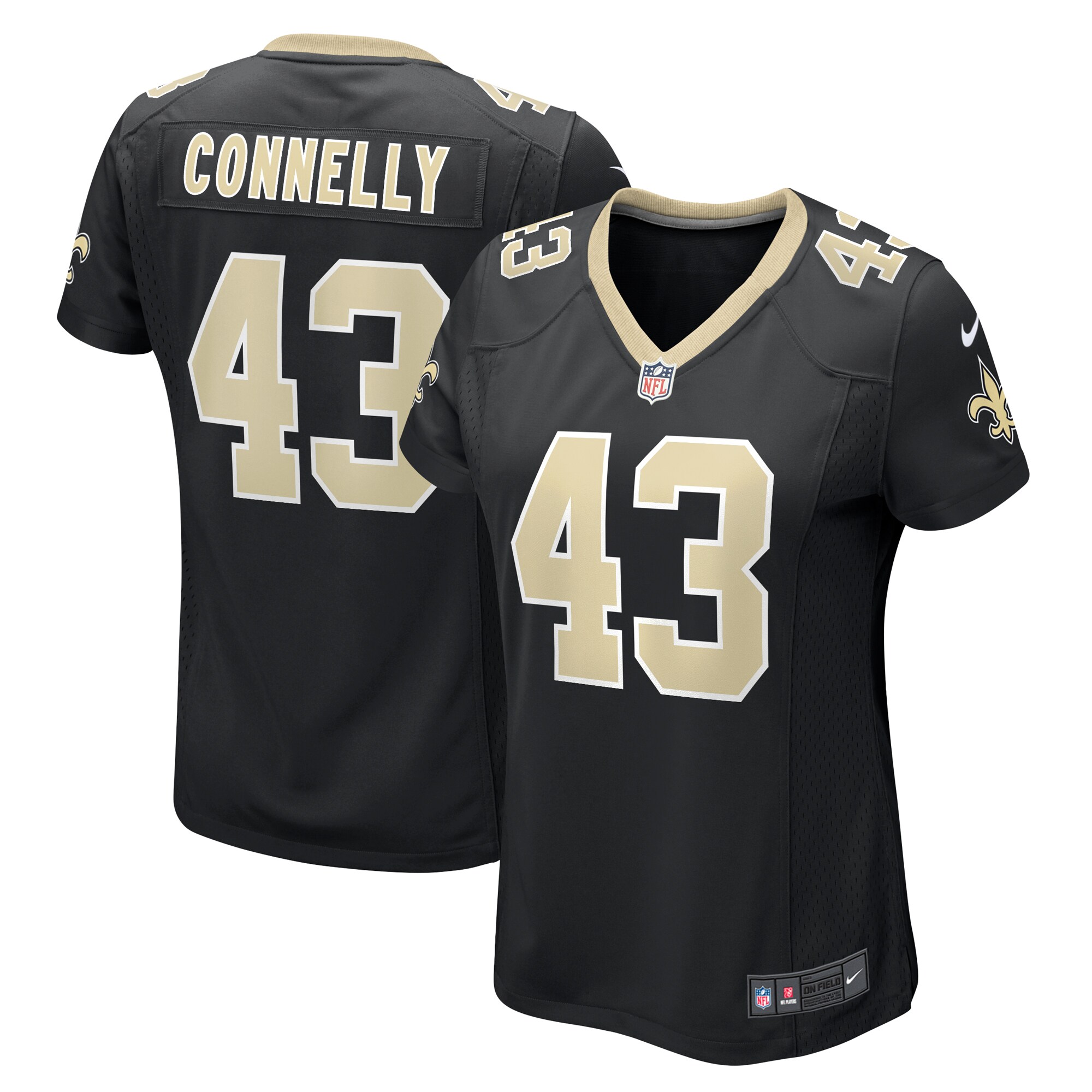 Ryan Connelly New Orleans Saints Women's Team Game Jersey - Black cheap jerseys for sale - CheapJerseys.Shop