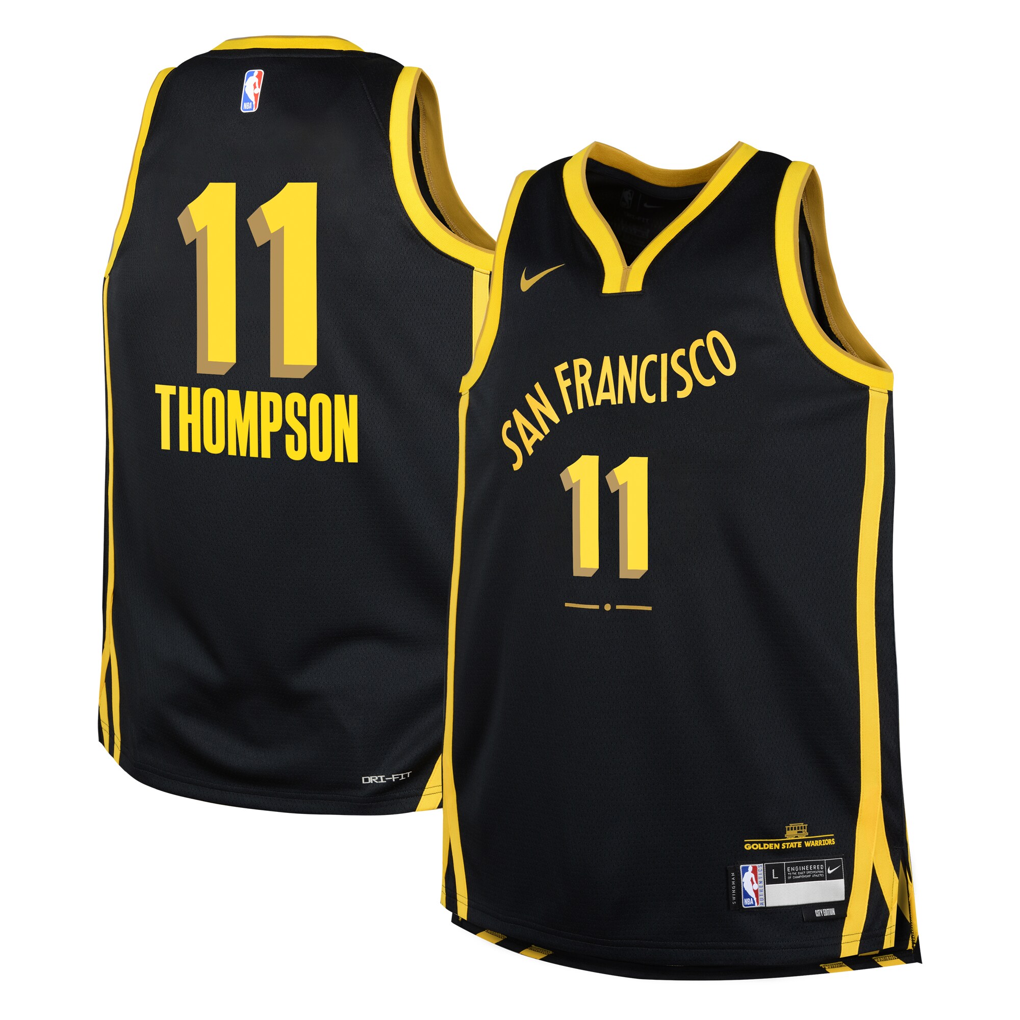 Klay Thompson Golden State Warriors Youth Swingman Replica Jersey - City Edition - Black cheap jerseys for sale - CheapJerseys.Shop