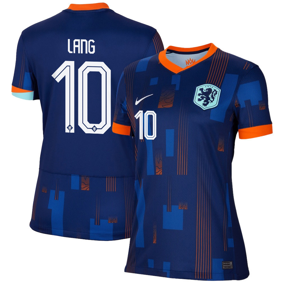 Noa Lang 10 Netherlands National Team 2024/25 Away WOMEN Jersey - Navy cheap jerseys for sale - CheapJerseys.Shop