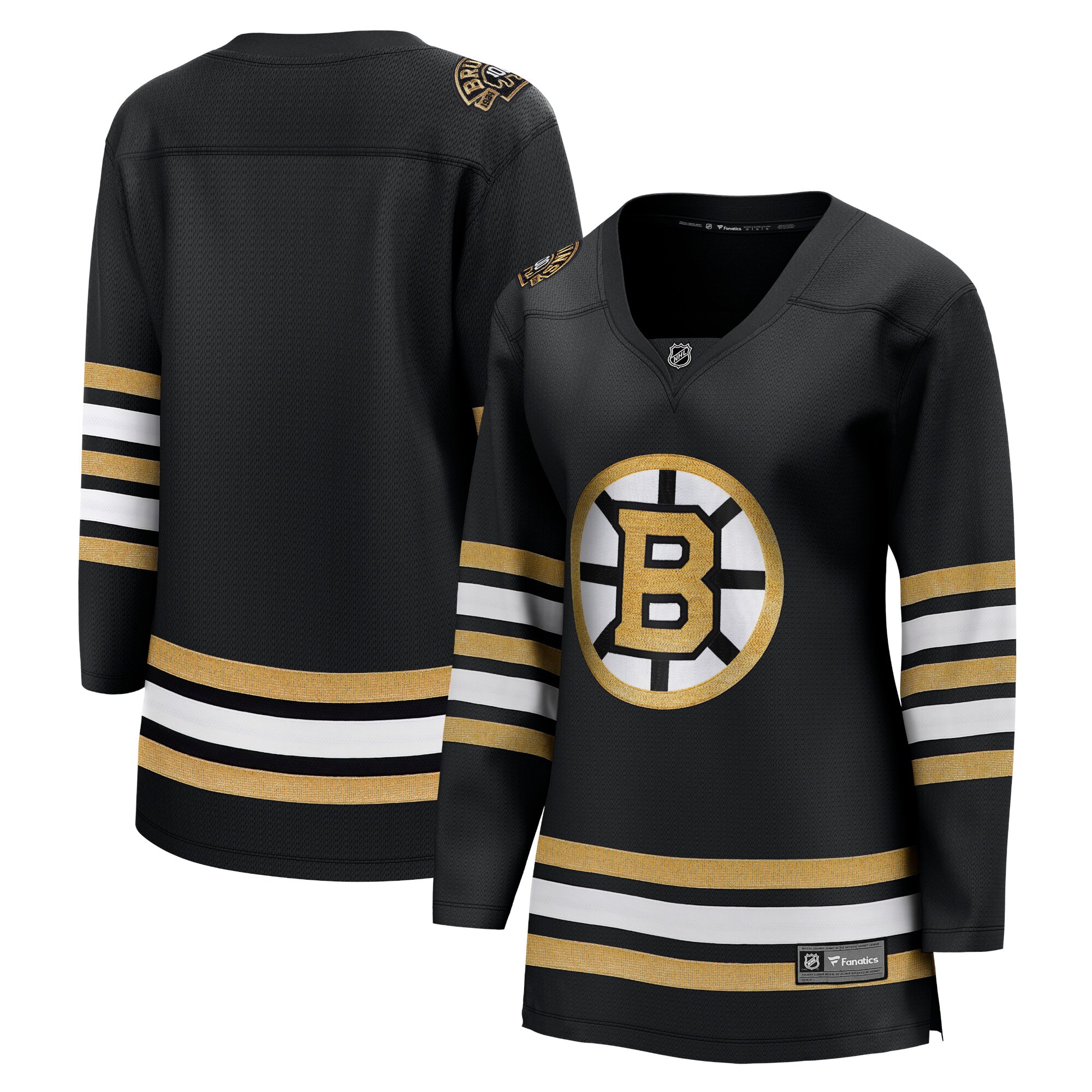 Boston Bruins Fanatics Women's 100th Anniversary Premier Breakaway Jersey - Black cheap jerseys for sale - CheapJerseys.Shop