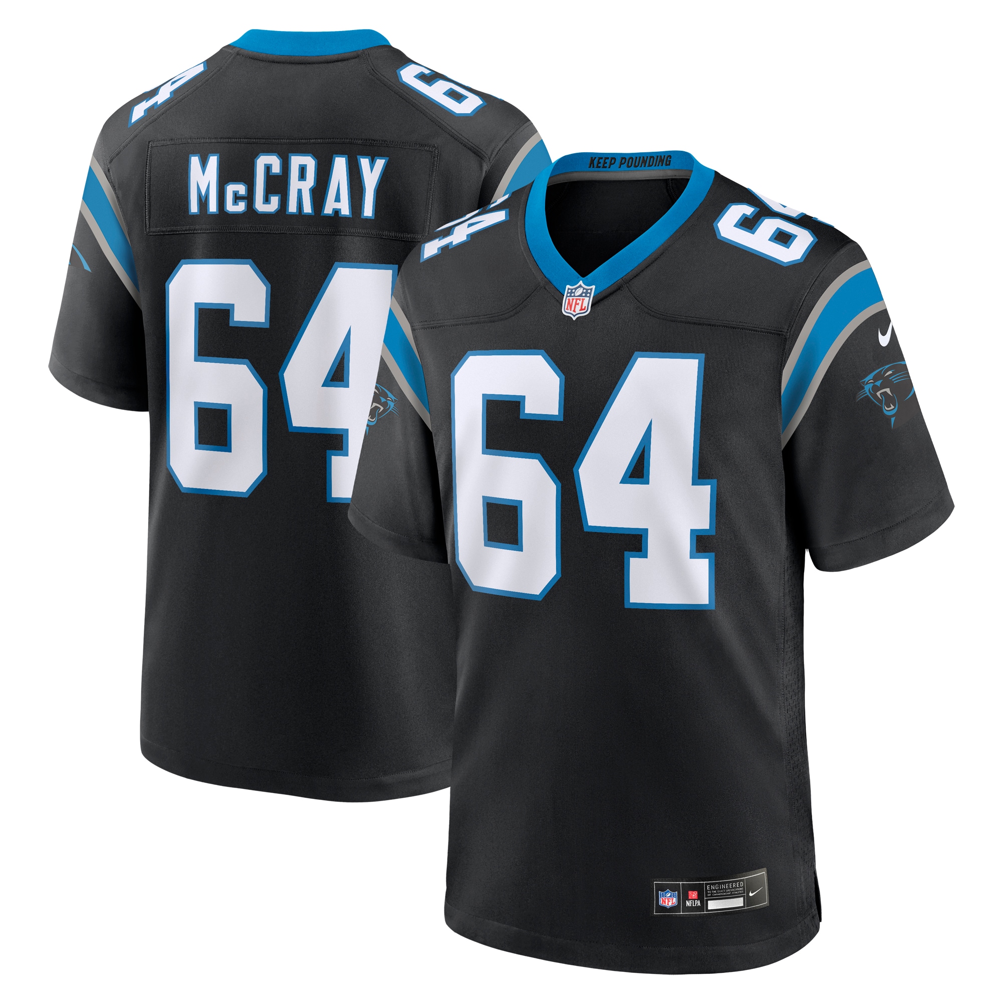 Justin McCray Carolina Panthers Team Game Jersey - Black cheap jerseys for sale - CheapJerseys.Shop