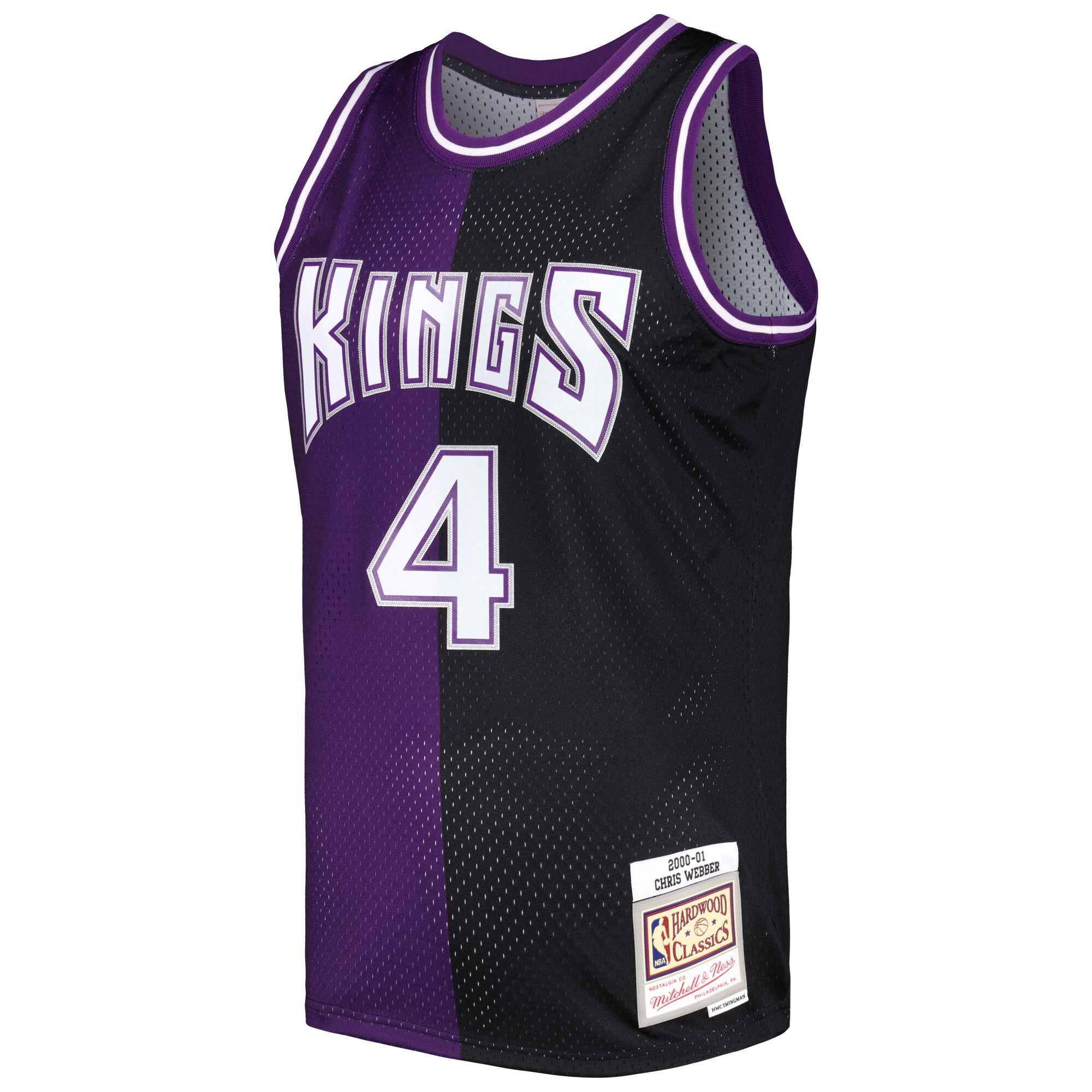 Chris Webber Sacramento Kings Mitchell & Ness Hardwood Classics 2000\/01 Split Swingman Jersey - Purple\/Black cheap jerseys for sale - CheapJerseys.Shop