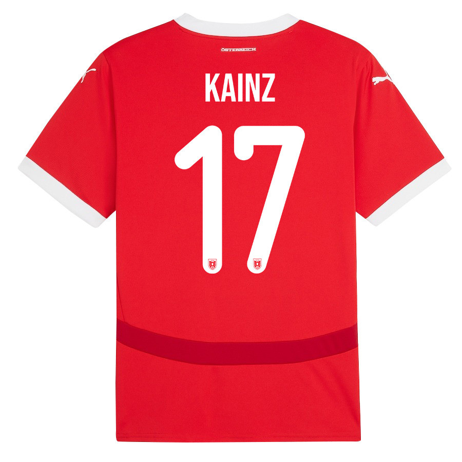Florian Kainz 17 Austria National Team 2024/25 Home Men Jersey - Red cheap jerseys for sale - CheapJerseys.Shop