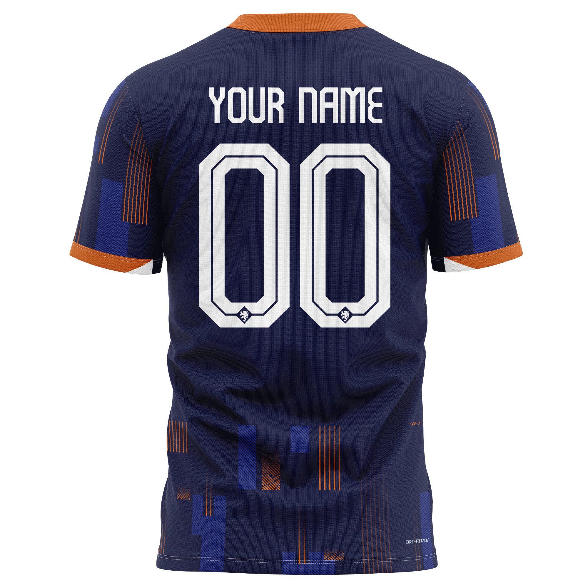 Netherlands National Team 2024 Away Kits Custom AOP T-shirt - Navy cheap jerseys for sale - CheapJerseys.Shop