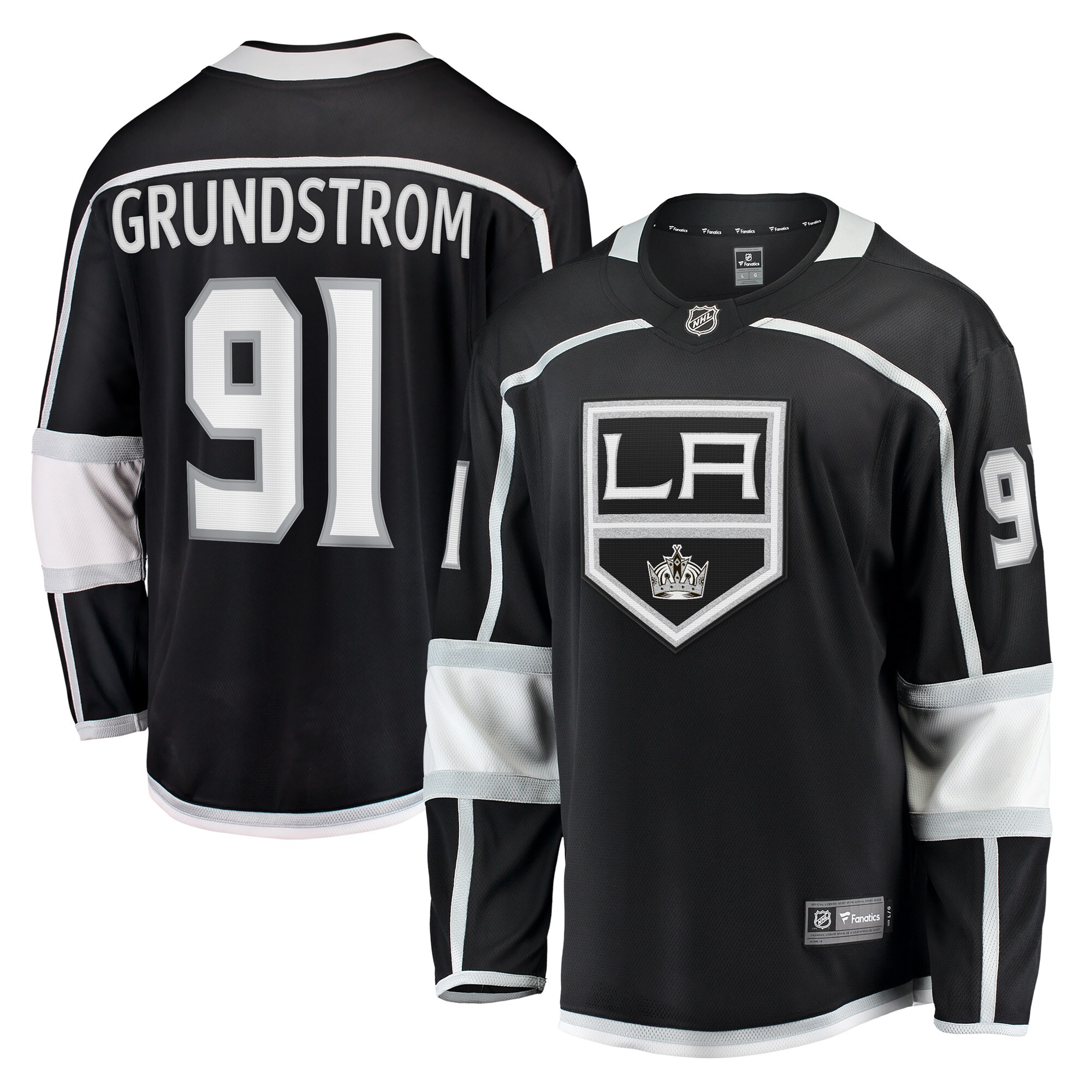 Carl Grundstrom Los Angeles Kings Fanatics Home Breakaway Player Jersey - Black cheap jerseys for sale - CheapJerseys.Shop