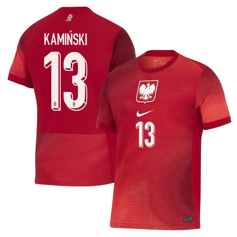 Jakub Kamiński 13 Poland National Team 2024/25 Away Men Jersey - Red cheap jerseys for sale - CheapJerseys.Shop