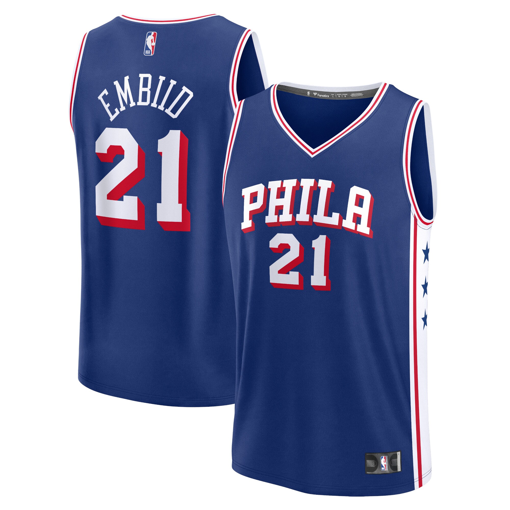 Joel Embiid Philadelphia 76ers Fanatics Fast Break Replica Jersey - Icon Edition - Royal cheap jerseys for sale - CheapJerseys.Shop
