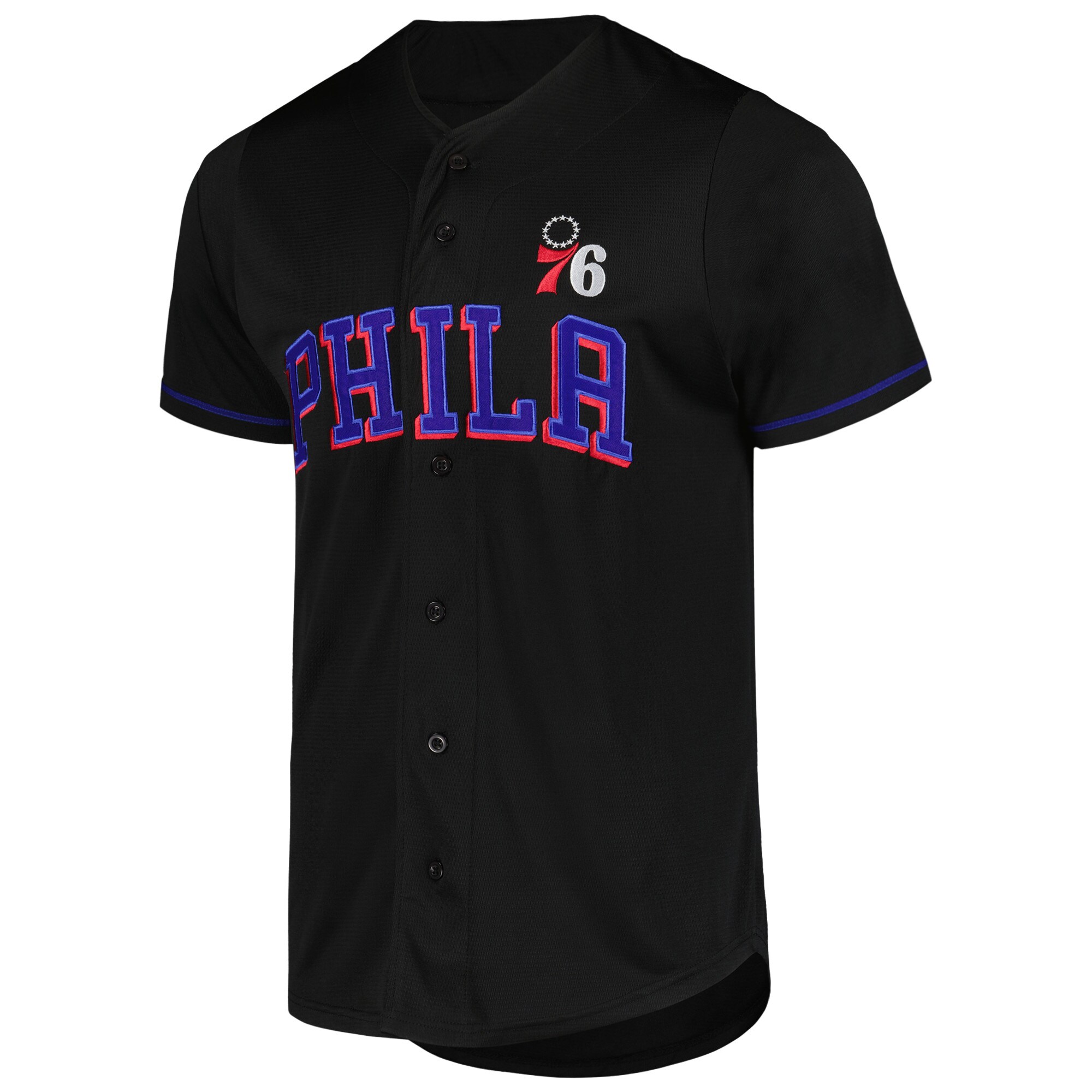 Philadelphia 76ers Fanatics Pop Baseball Jersey - Black cheap jerseys for sale - CheapJerseys.Shop