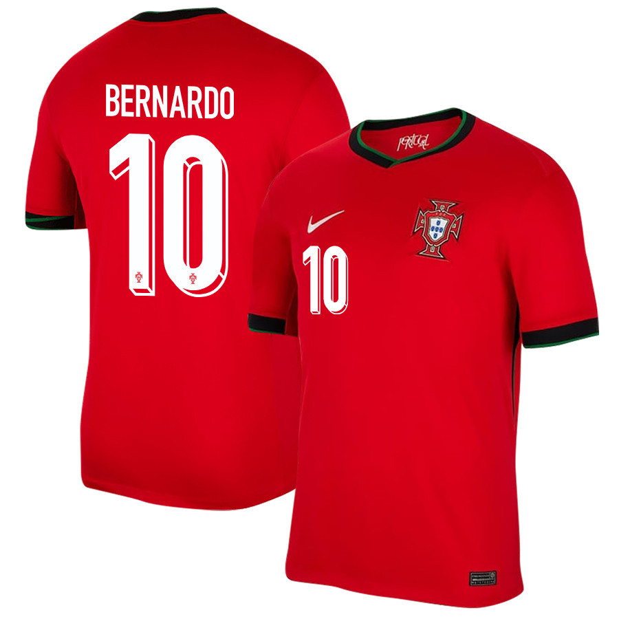 Bernardo Silva 10 Portugal National Team 2024/25 Home Men Jersey - Red cheap jerseys for sale - CheapJerseys.Shop