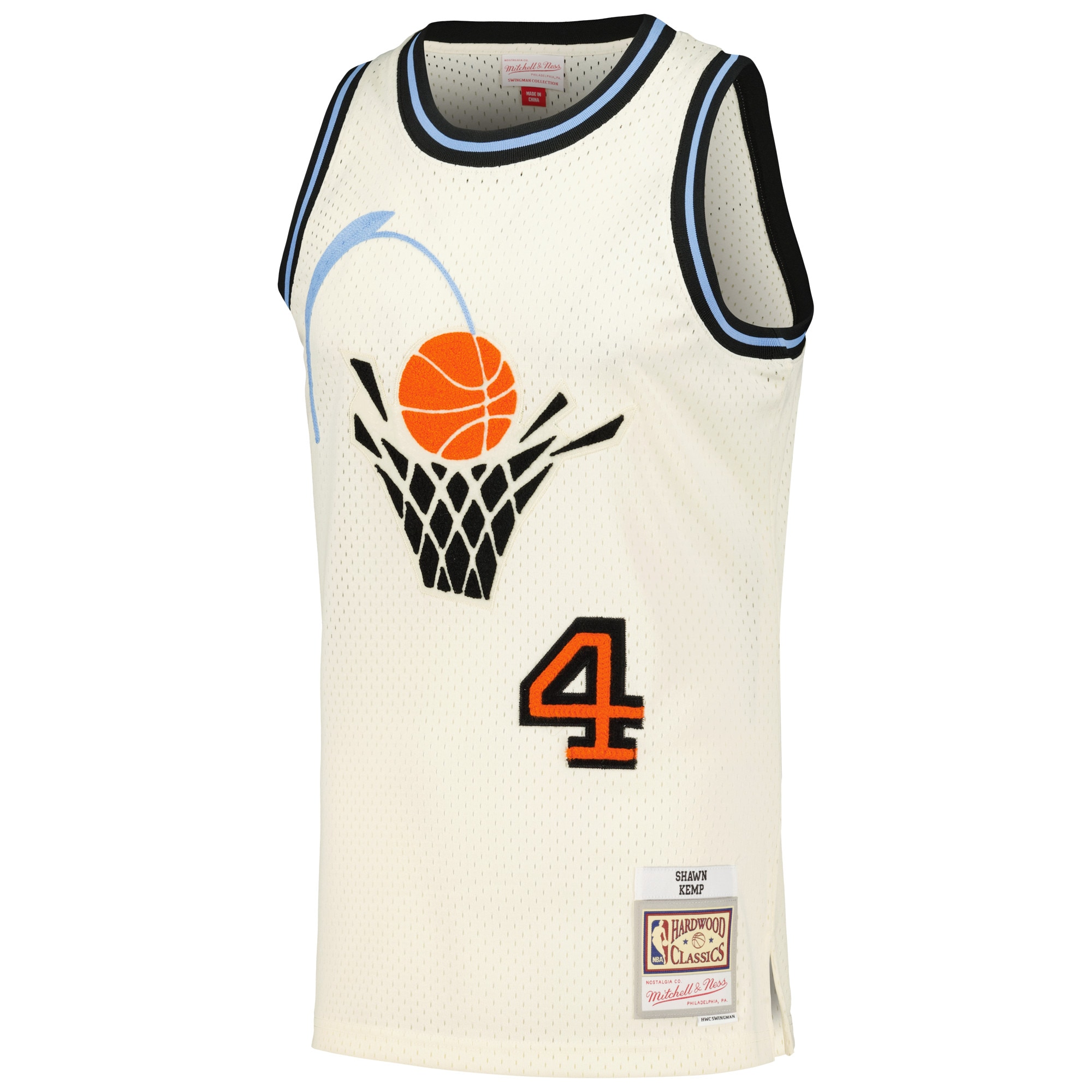 Shawn Kemp Cleveland Cavaliers Mitchell & Ness Chainstitch Swingman Jersey - Cream cheap jerseys for sale - CheapJerseys.Shop