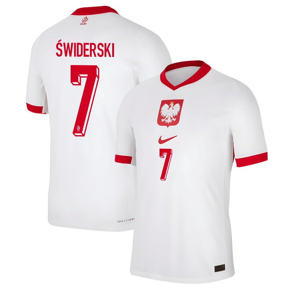 Karol Świderski 7 Poland National Team 2024/25 Home Men Jersey - White cheap jerseys for sale - CheapJerseys.Shop