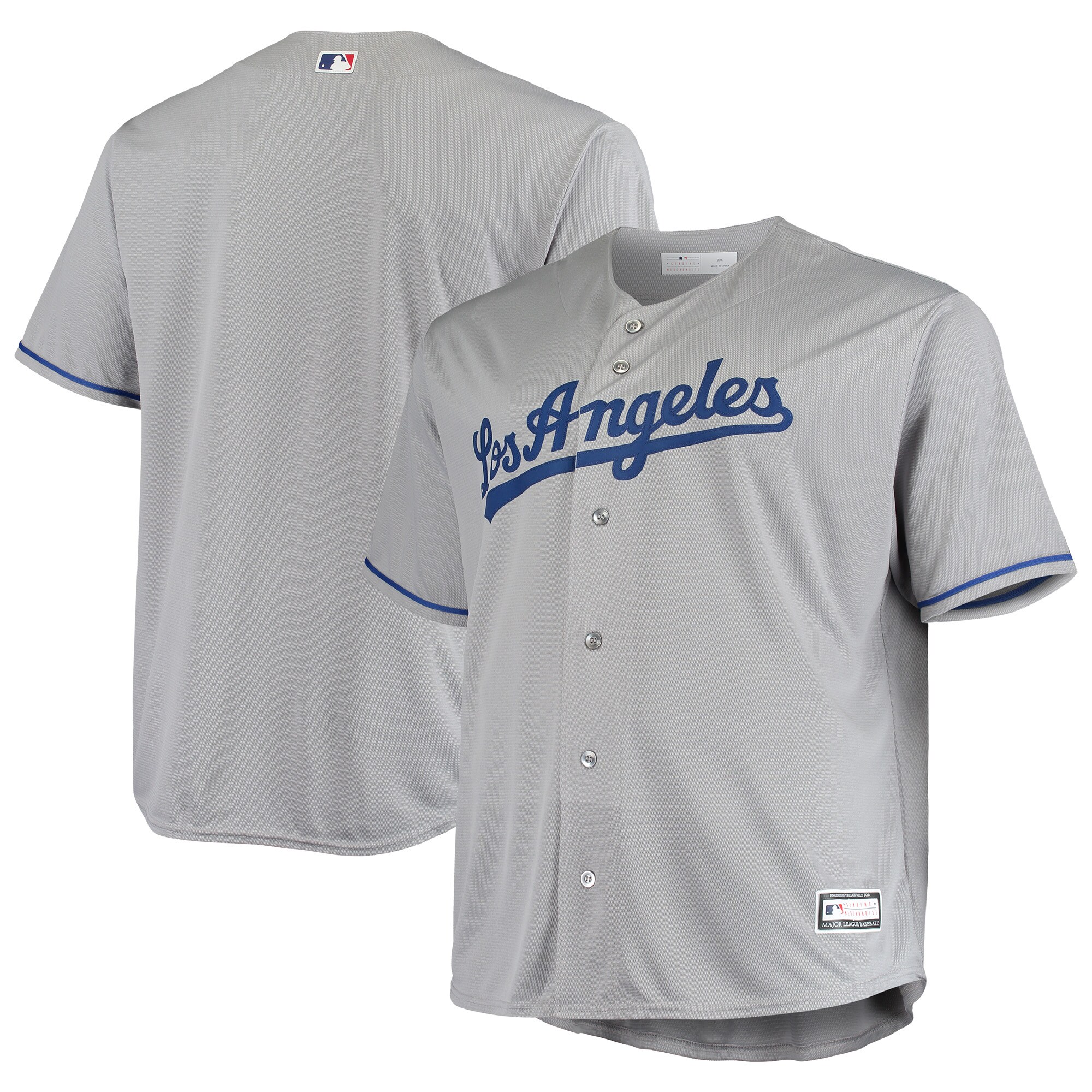 Los Angeles Dodgers Big & Tall Replica Team Jersey - Gray cheap jerseys for sale - CheapJerseys.Shop