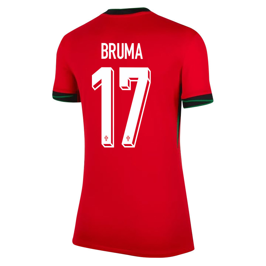 Bruma 17 Portugal National Team 2024/25 Home WOMEN Jersey - Red cheap jerseys for sale - CheapJerseys.Shop