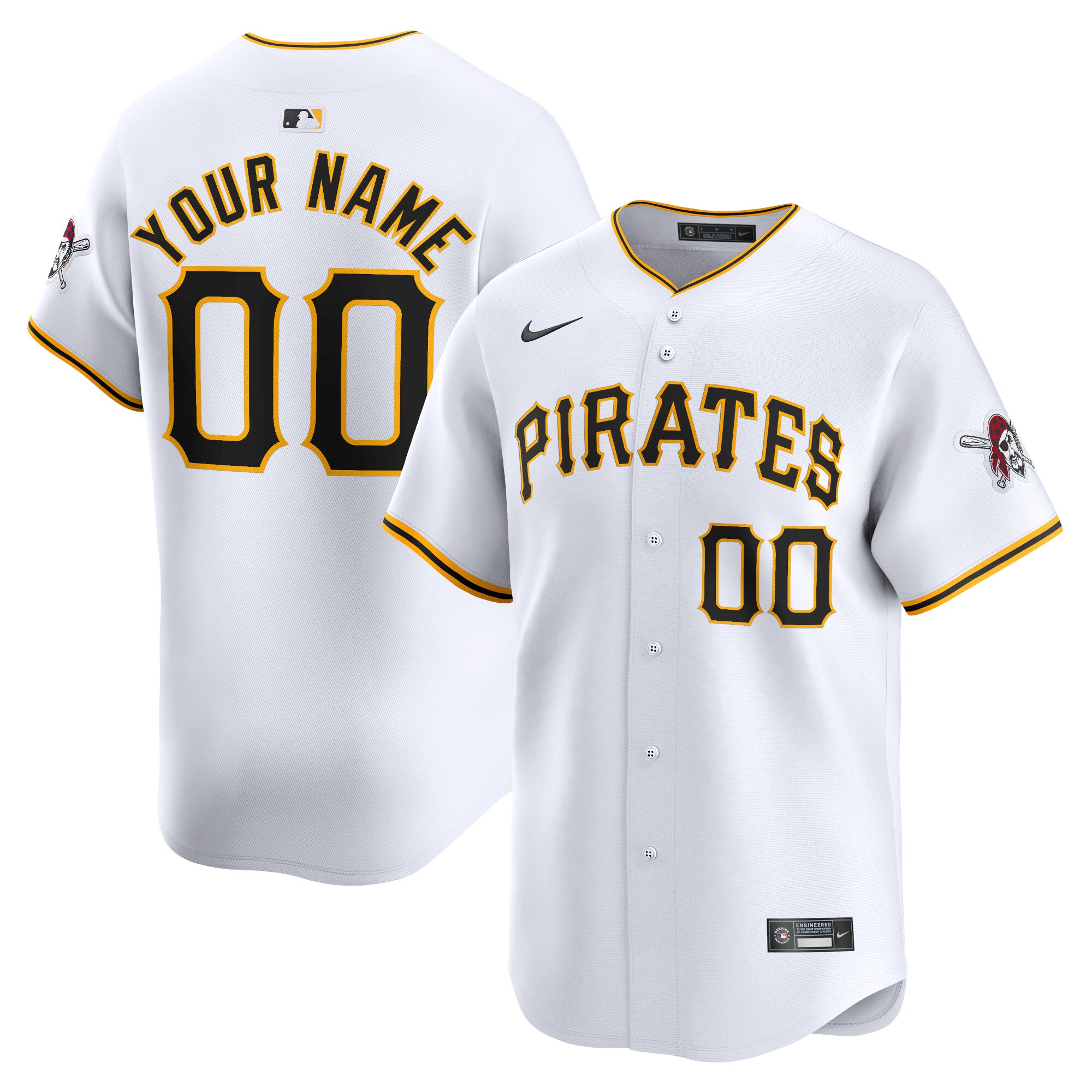 Pittsburgh Pirates Home Limited Custom Jersey - White cheap jerseys for sale - CheapJerseys.Shop