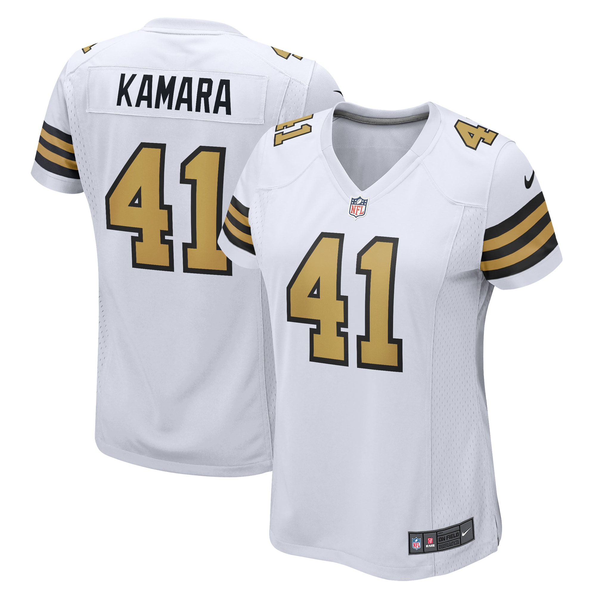 Alvin Kamara New Orleans Saints Women's Alternate Game Jersey - White cheap jerseys for sale - CheapJerseys.Shop