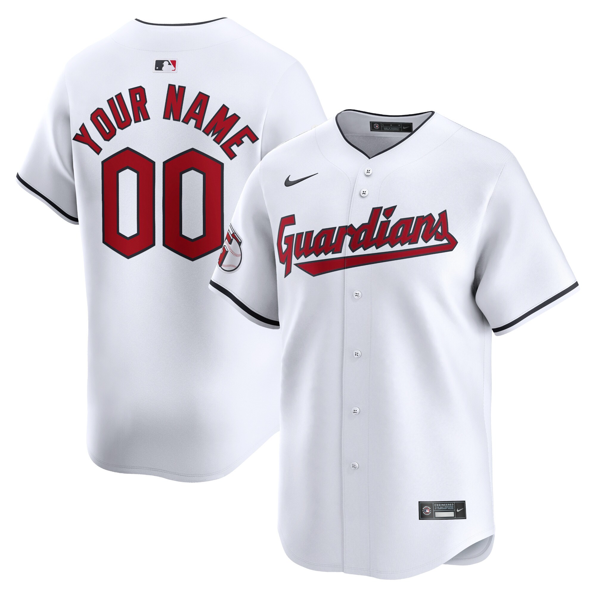 Cleveland Guardians Youth Home Limited Custom Jersey - White cheap jerseys for sale - CheapJerseys.Shop