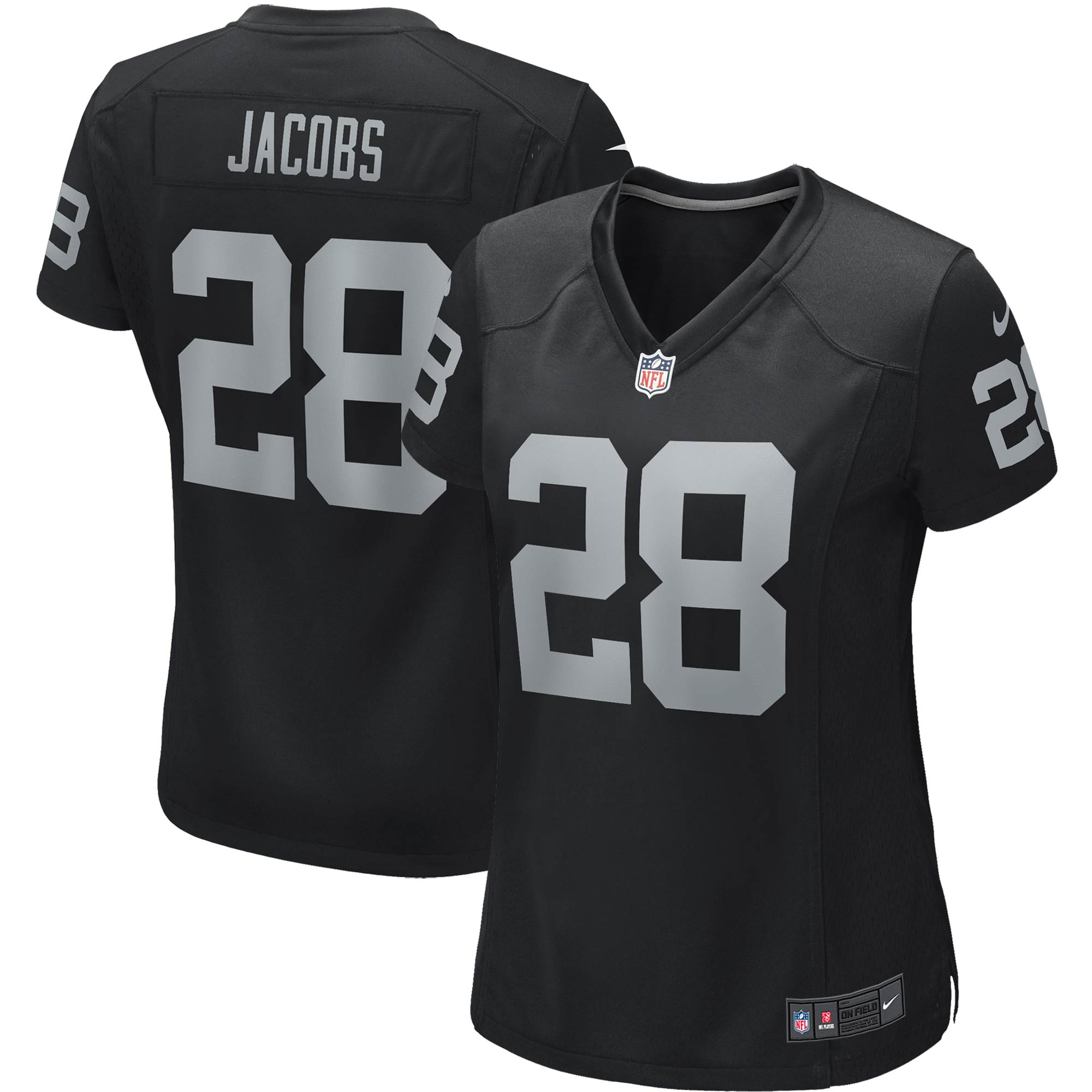 Josh Jacobs Las Vegas Raiders Women's Game Player Jersey - Black cheap jerseys for sale - CheapJerseys.Shop