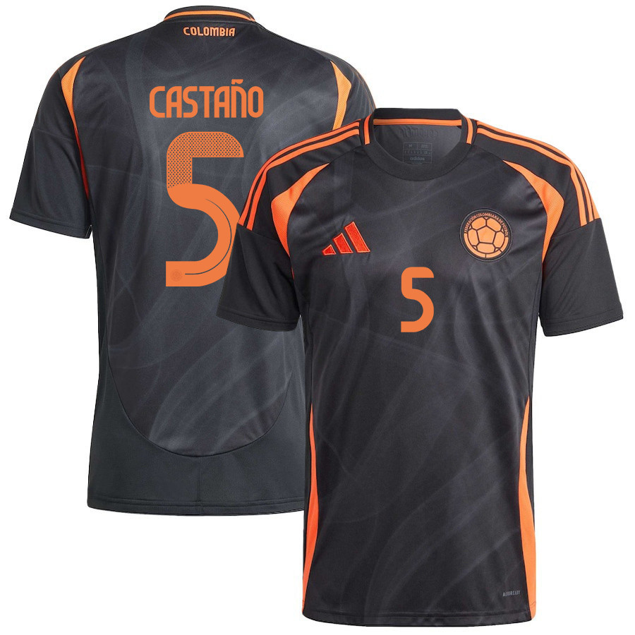 Kevin Castaño 5 Colombia National Team 2024/25 Away Men Jersey - Black cheap jerseys for sale - CheapJerseys.Shop