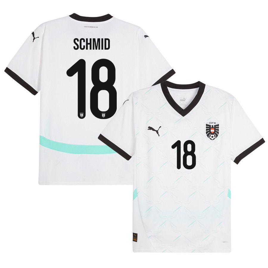Romano Schmid 18 Austria National Team 2024/25 Away Men Jersey - White cheap jerseys for sale - CheapJerseys.Shop