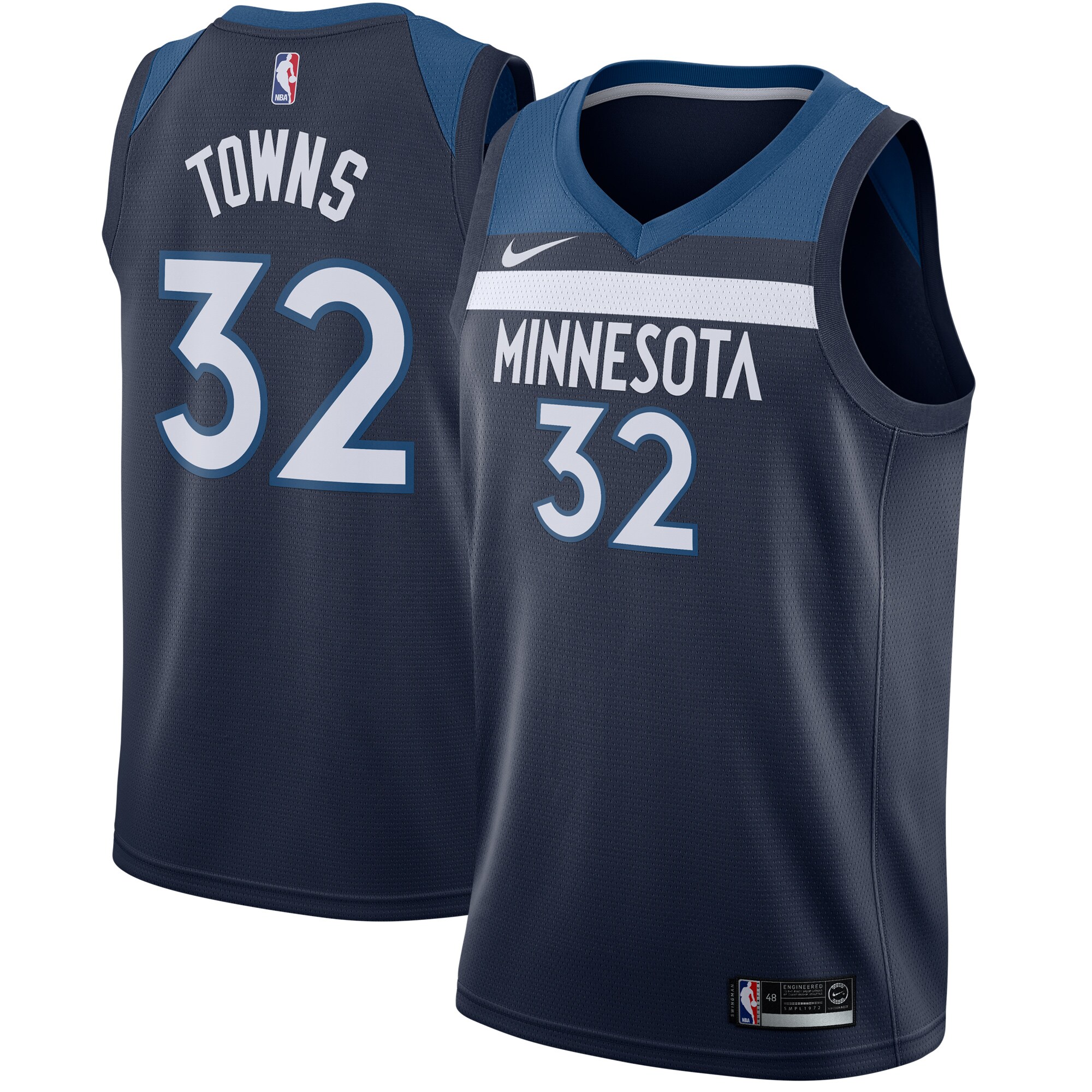 Karl-Anthony Towns Minnesota Timberwolves Swingman Jersey Navy - Icon Edition cheap jerseys for sale - CheapJerseys.Shop