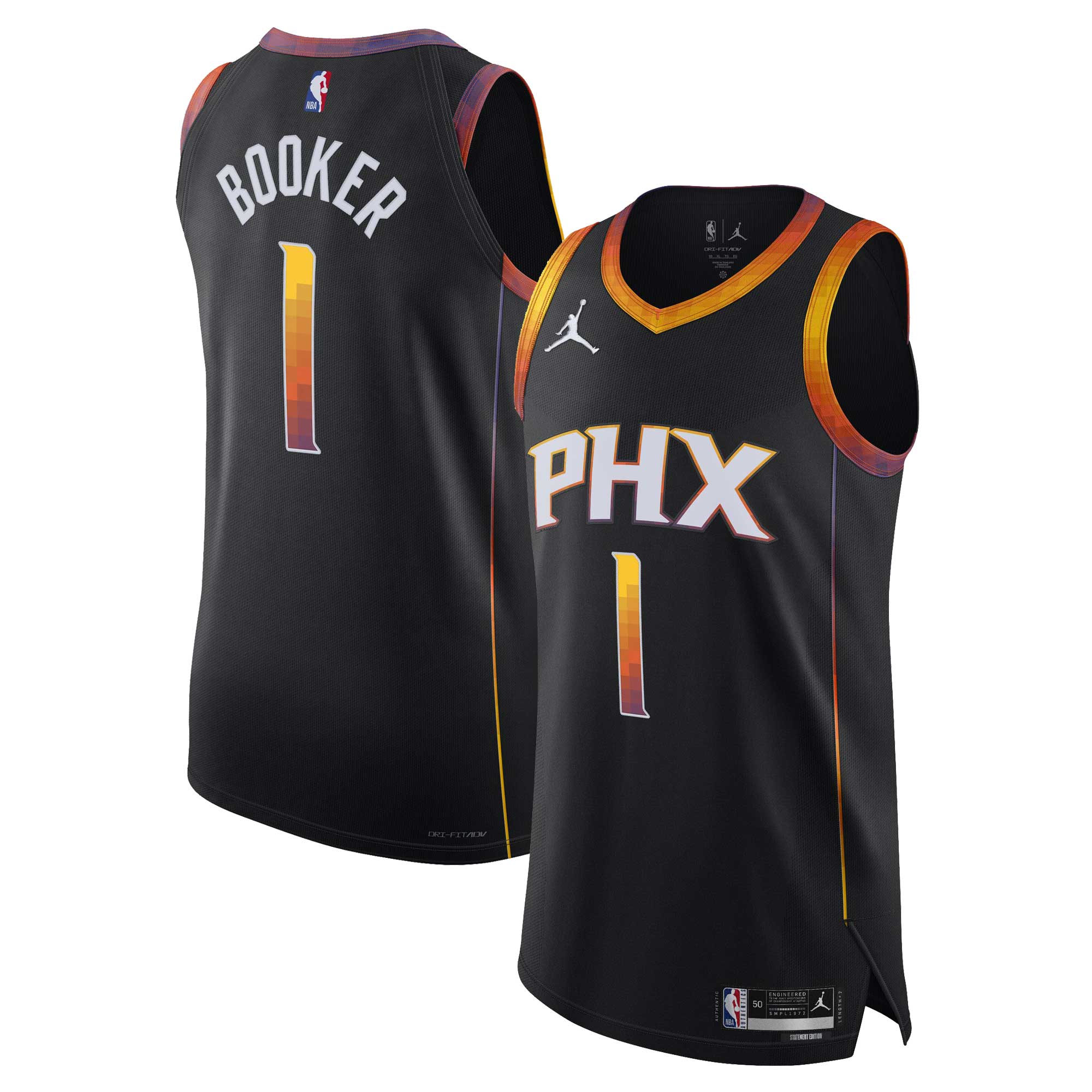 Devin Booker Phoenix Suns Jordan Brand Authentic Player Jersey - Statement Edition - Black cheap jerseys for sale - CheapJerseys.Shop